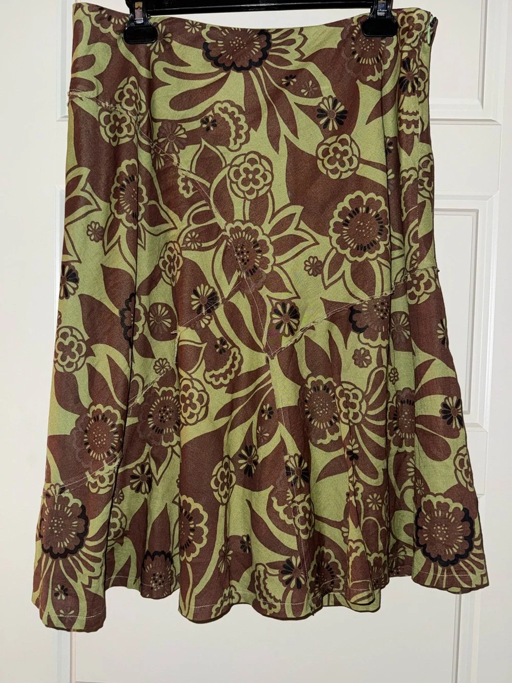 Harold's Green and Brown Floral Circle Skirt